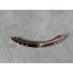 Vintage Faux Tortoiseshell Barrette Hair Accessory With‎ Rhinestone Accents